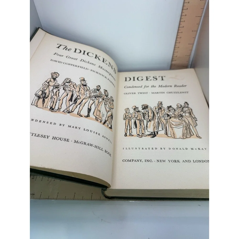 The Dickens Digest Hard Cover Book Vintage 1943, First Edition!